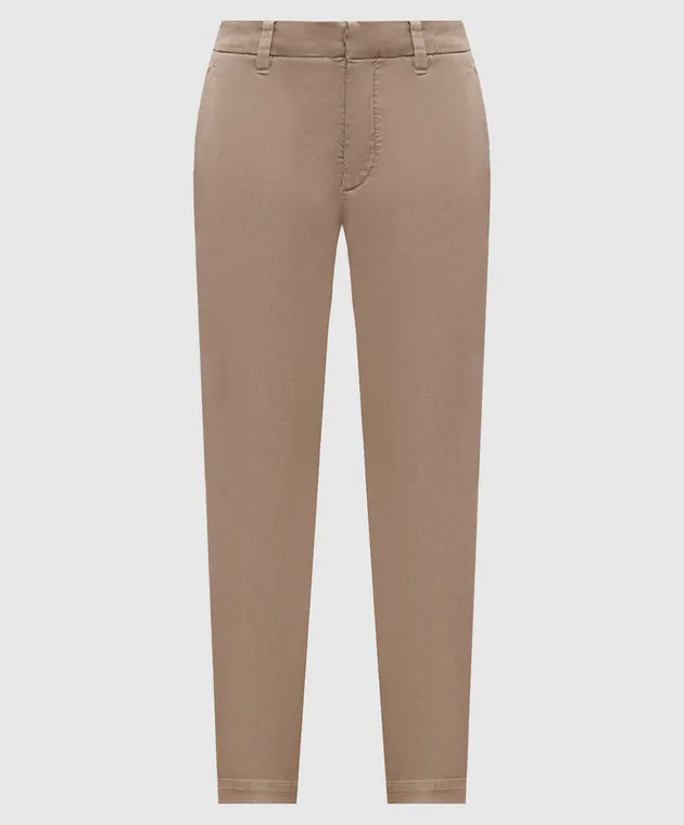 Brunello Cucinelli Beige pants with monil chain