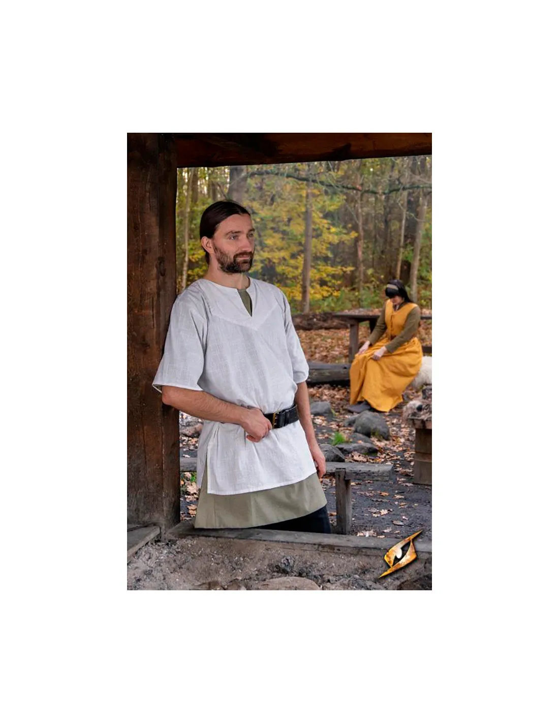 Camisa medieval algodón Jolner blanco marfil