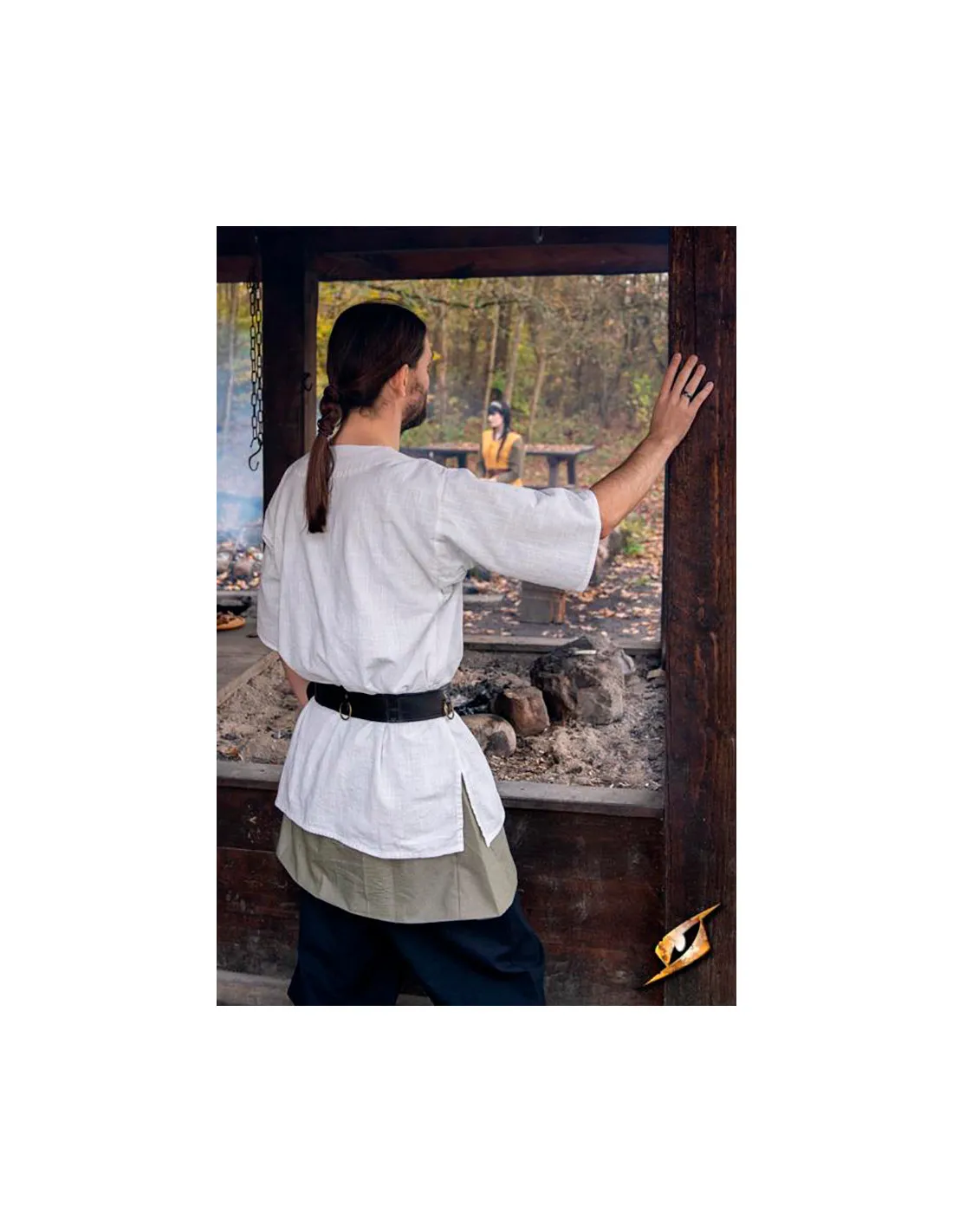 Camisa medieval algodón Jolner blanco marfil