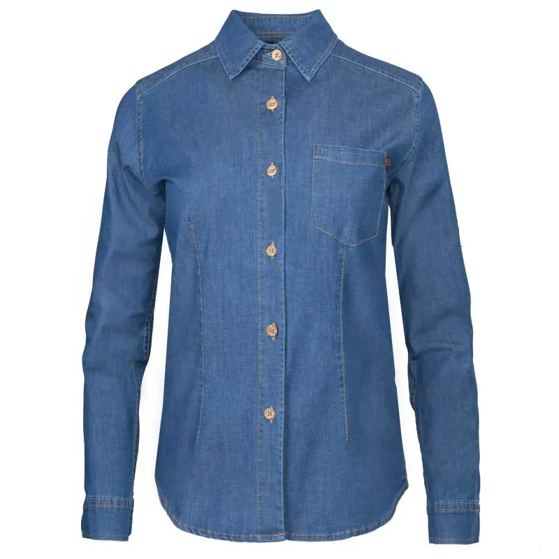 CAMISA TEJANA CON BOTONES DE MADERA DE MUJER  ROGER