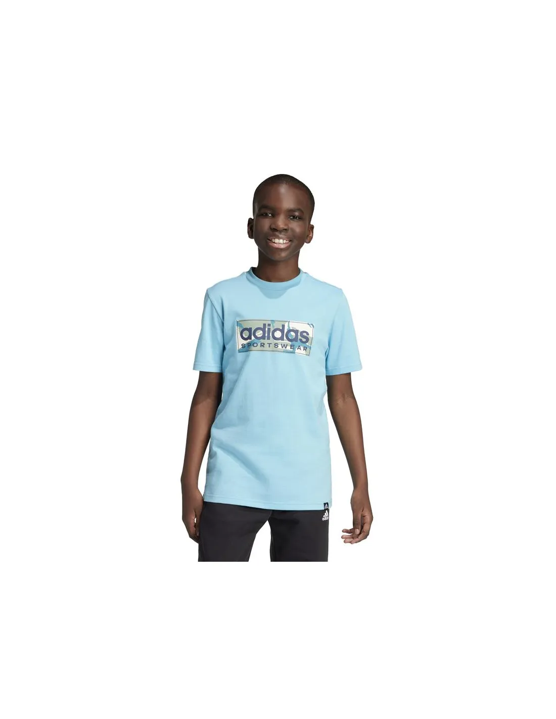 Camiseta adidas Camo Linear Niño Azul
