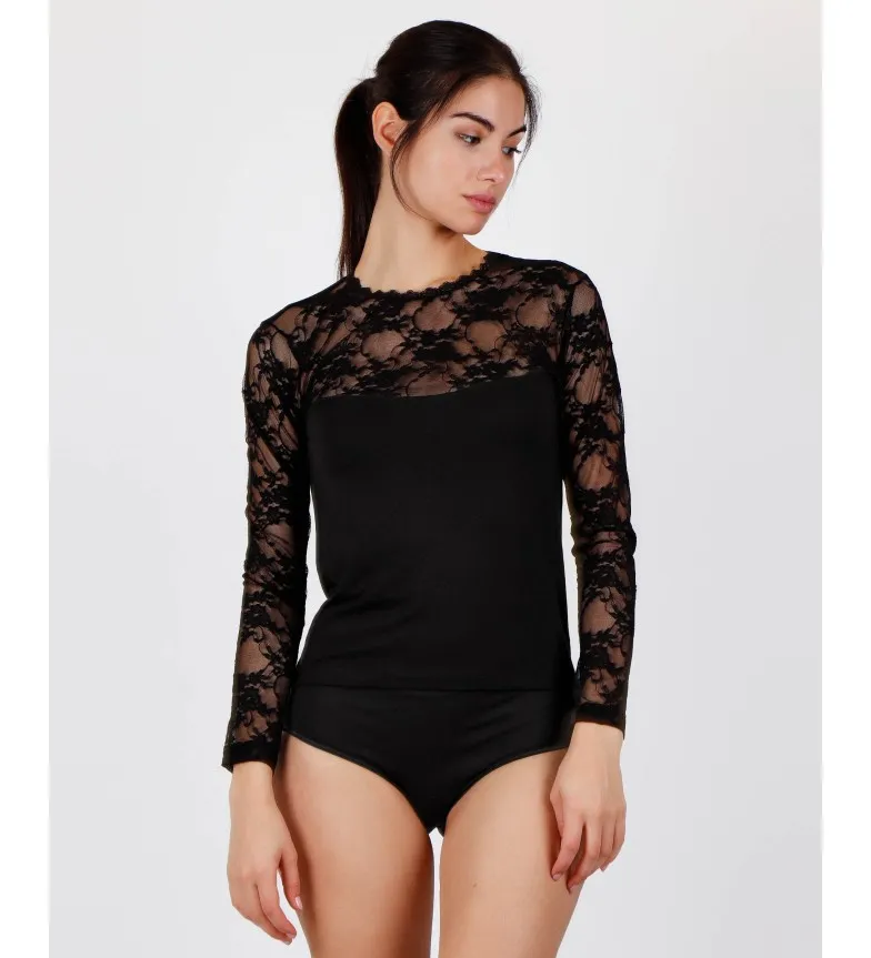 Camiseta Blonda negro