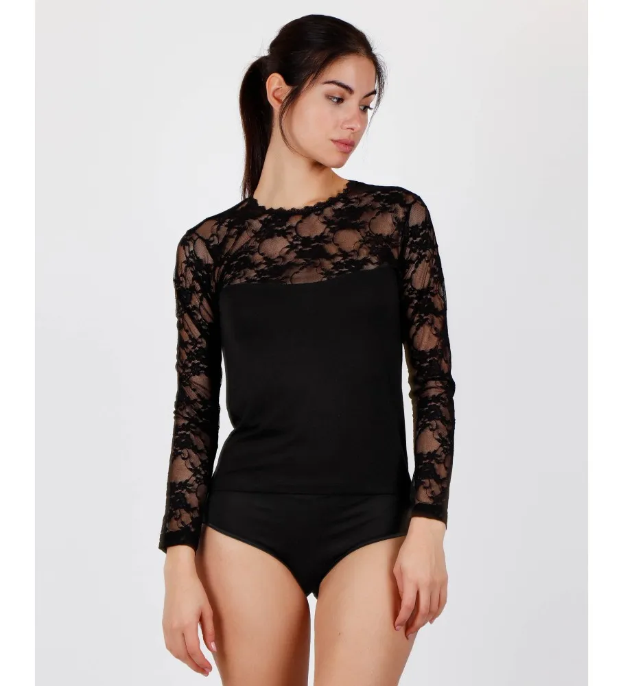 Camiseta Blonda negro