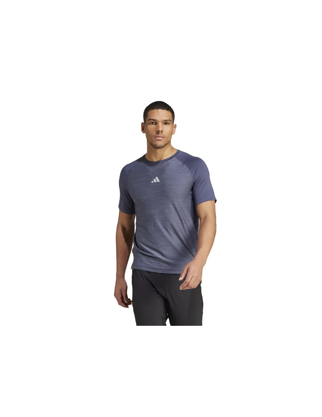 Camiseta de Fitness Gym+ 3 Bandas Hombre Azul