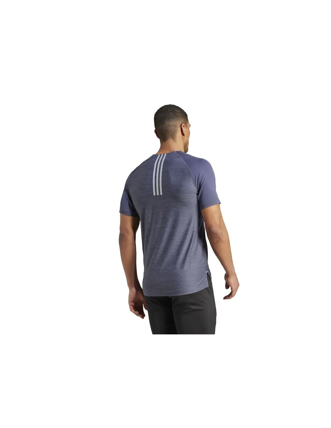 Camiseta de Fitness Gym+ 3 Bandas Hombre Azul