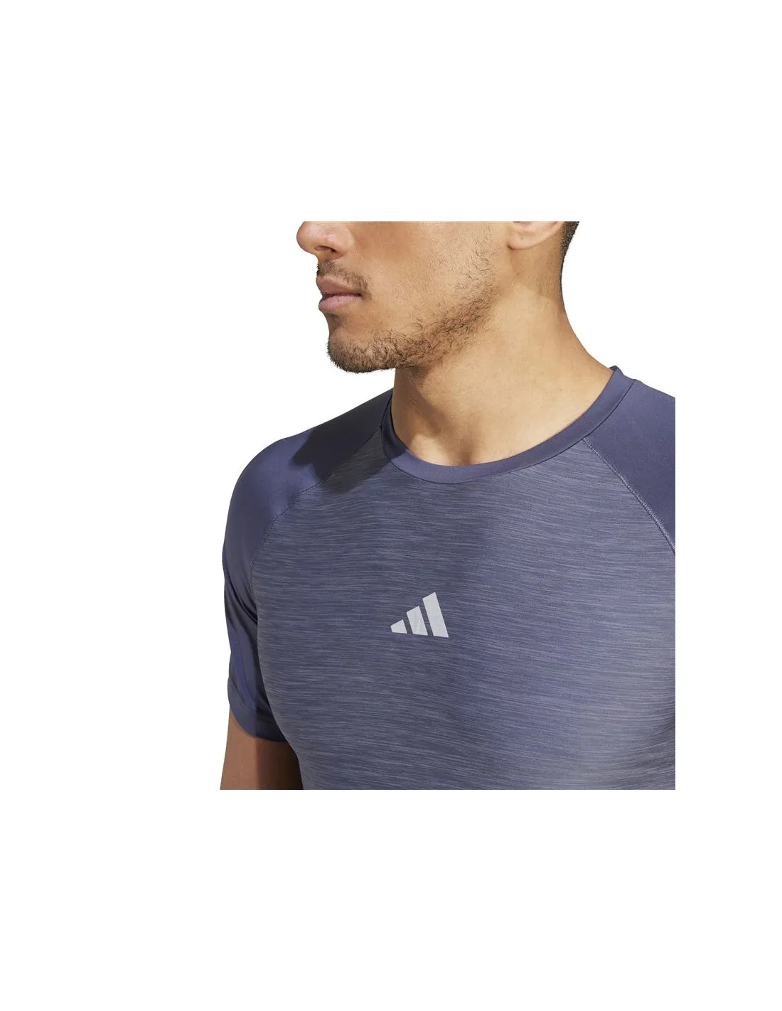 Camiseta de Fitness Gym+ 3 Bandas Hombre Azul
