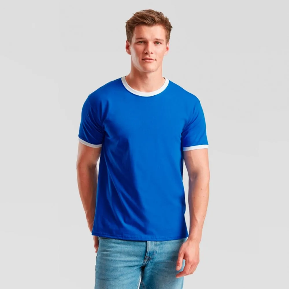 Camiseta Fruit of the Loom Ringer manga corta hombre