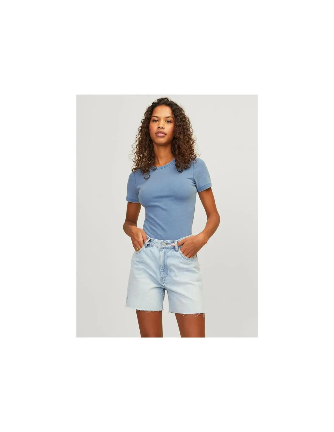 Camiseta Jack & Jones Jxfrankie Wash Ss Mujer Azul