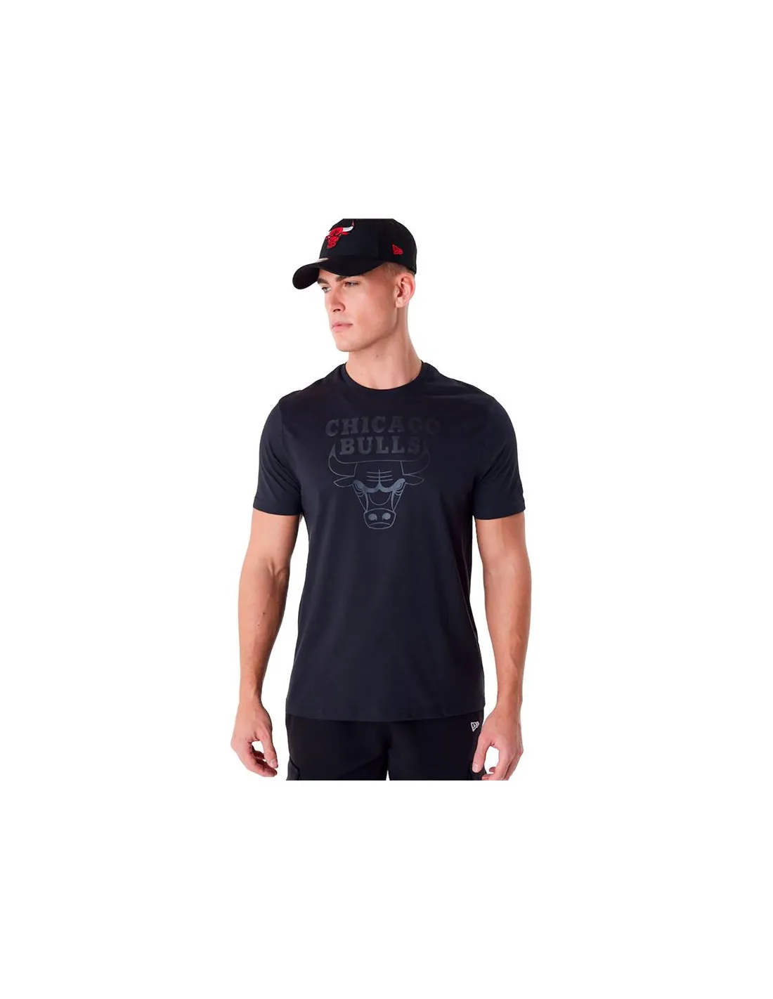 Camiseta New Era NBA Regular Chicago Bulls Negro Hombre