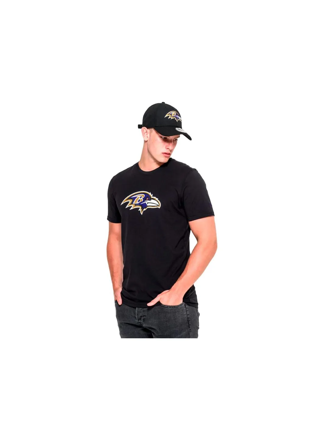Camiseta New Era Ravens NFL Regular Hombre Negro