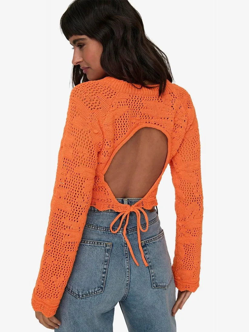 Camiseta Only Cille Life Ls Back Dtl Oneck Cc Knt