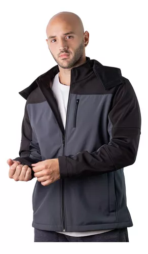 Campera Neoprene Azul Combinada Softshell Impermeable Polar