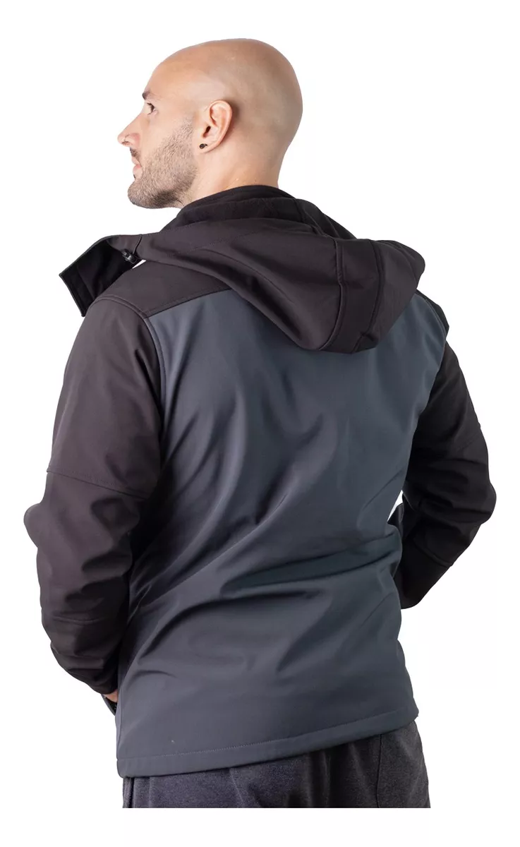 Campera Neoprene Azul Combinada Softshell Impermeable Polar