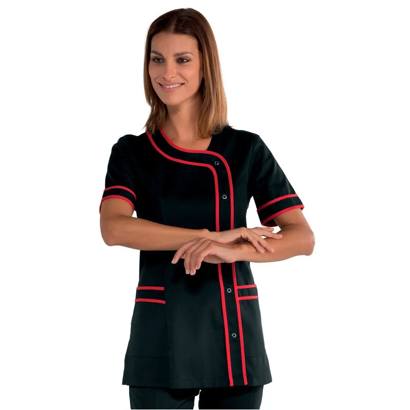 CASACA BRASILIA NEGRA CON DETALLE ROJO ISACCO  TALLA M Y XXL