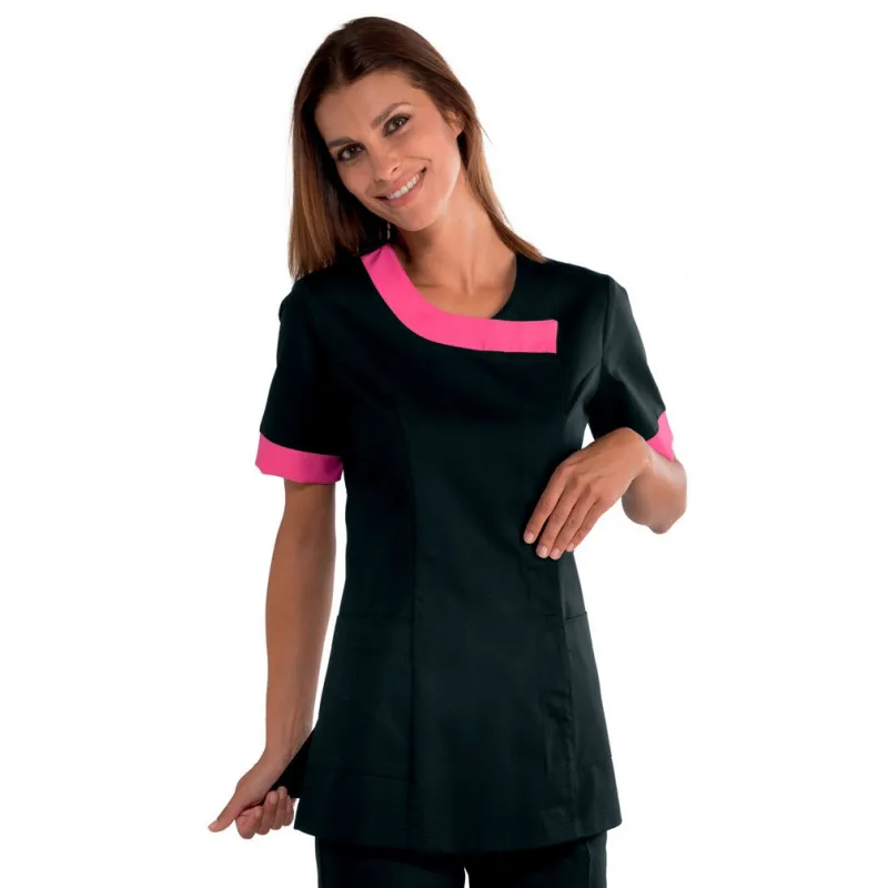 CASACA DE MUJER DELHI NEGRA CON DETALLE FUCSIA  OFERTA