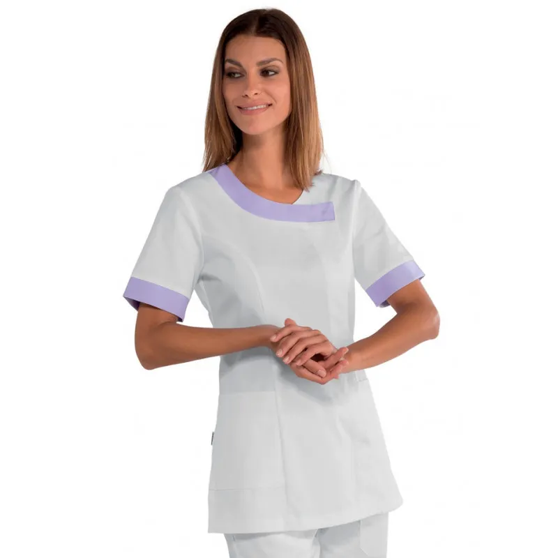 CASACA DELHI BLANCA CON DETALLE LILA  TALLA S