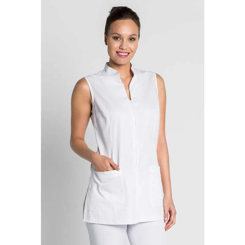 CASACA ENTALLADA CON CUELLO MAO BLANCA  DYNEKE