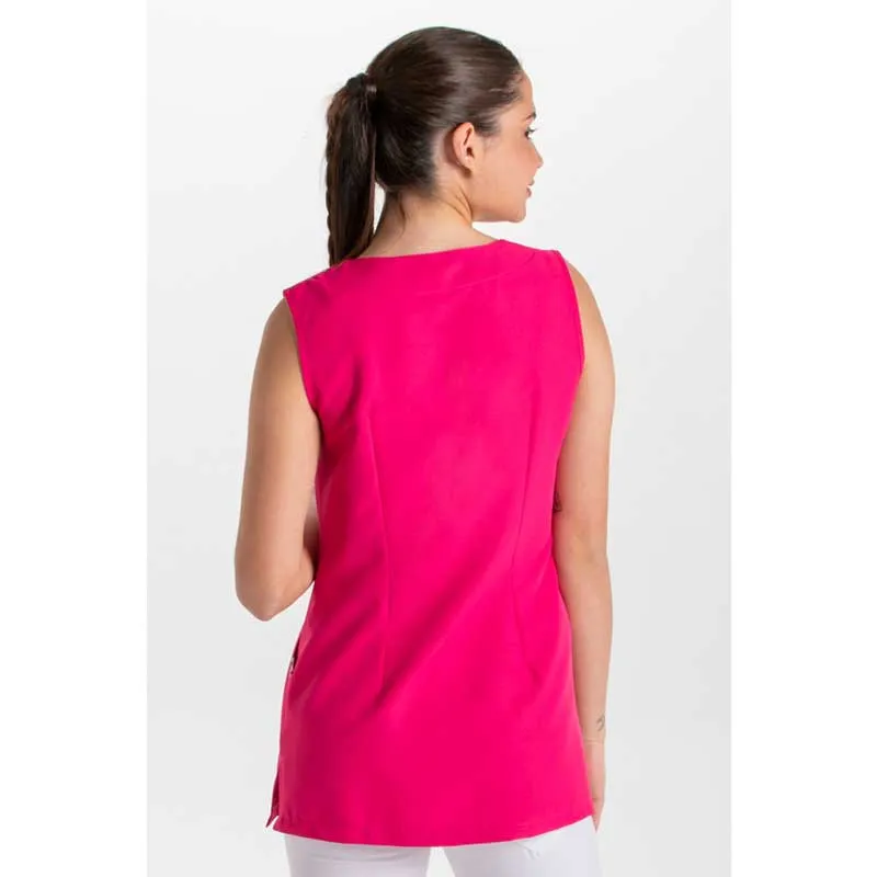 CASACA SIN MANGAS FUCSIA DE MICROFIBRA CURVAS  DYNEKE