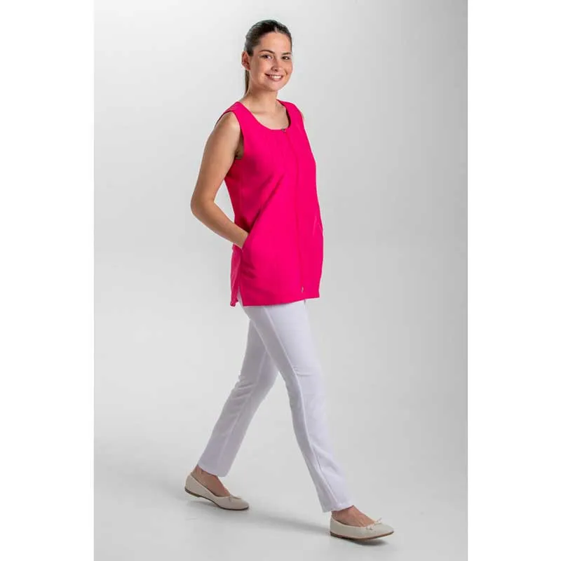 CASACA SIN MANGAS FUCSIA DE MICROFIBRA CURVAS  DYNEKE