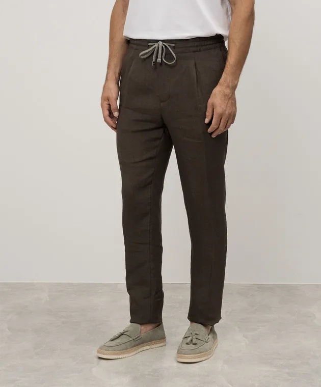 Cashmere&Whiskey Brown linen pants