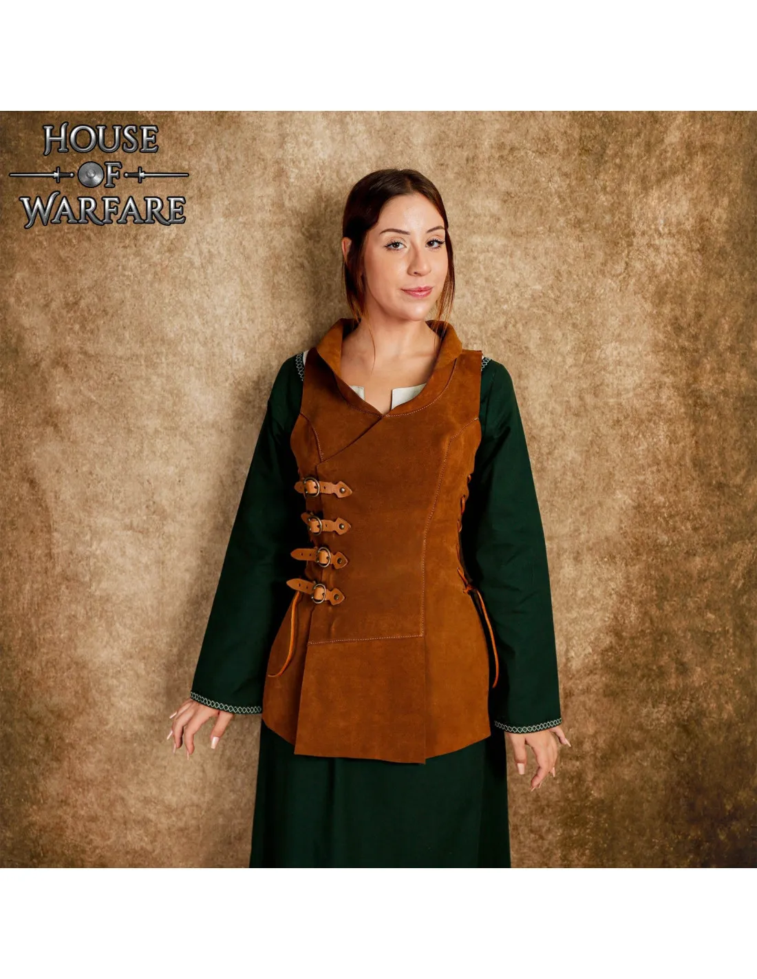 Chaleco medieval Princesa aventurera en marrón