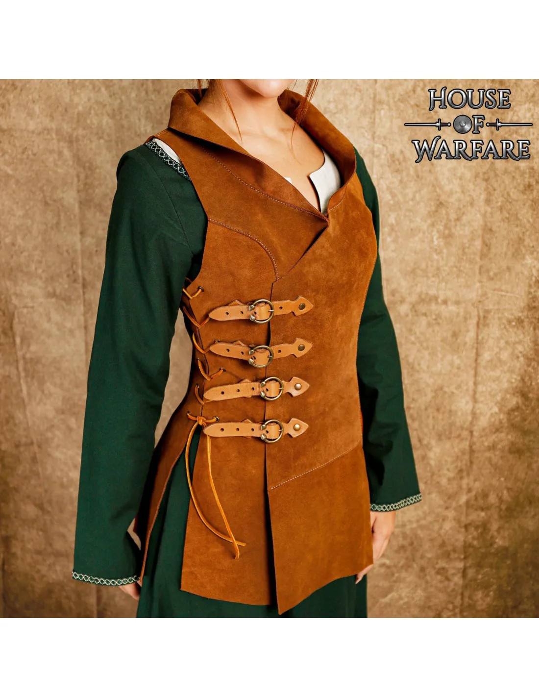 Chaleco medieval Princesa aventurera en marrón