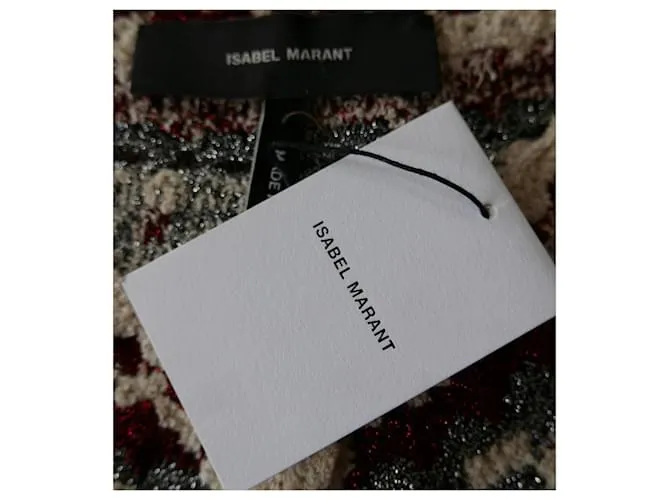 Chaqueta de ganchillo Isabel Marant Weston Plata Crudo Burdeos 