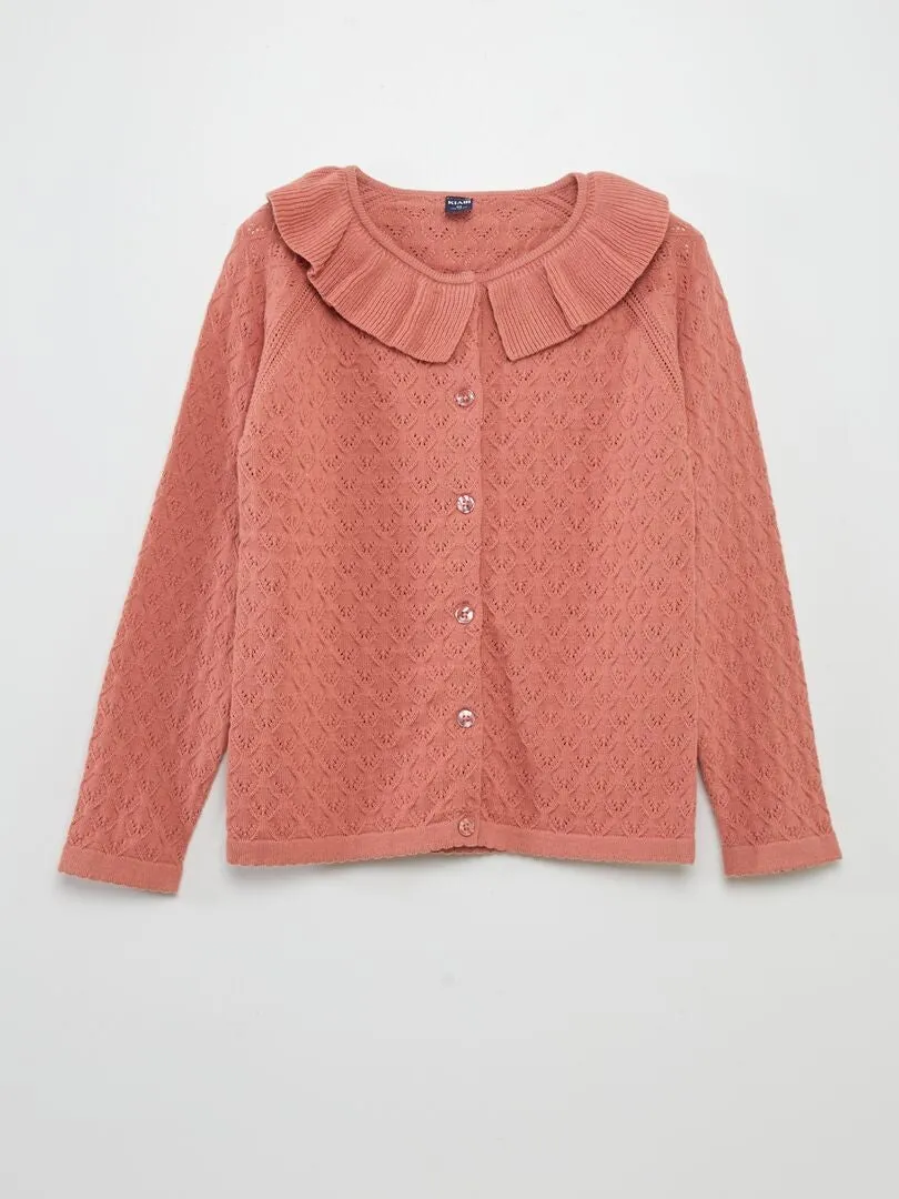 CHAQUETA DE PUNTO DE FANTASíA  ROSA