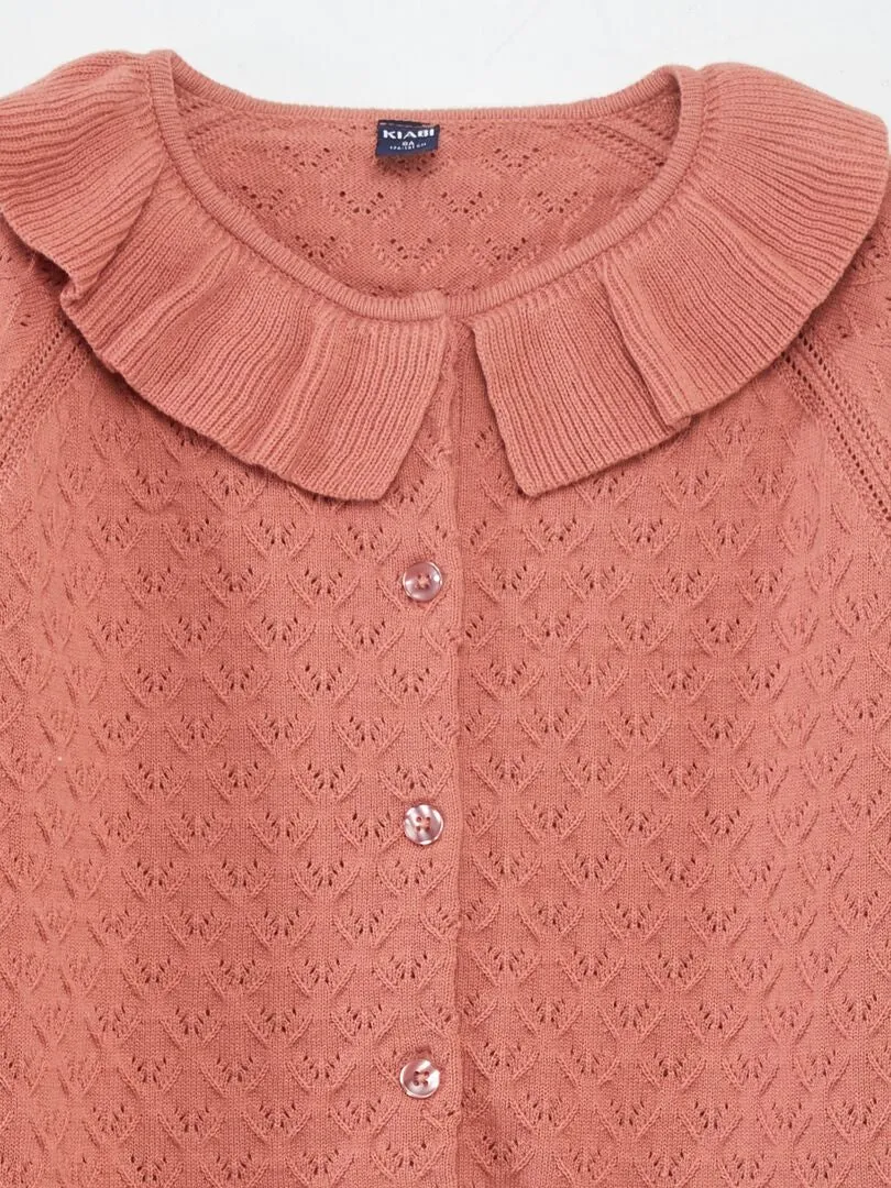 CHAQUETA DE PUNTO DE FANTASíA  ROSA