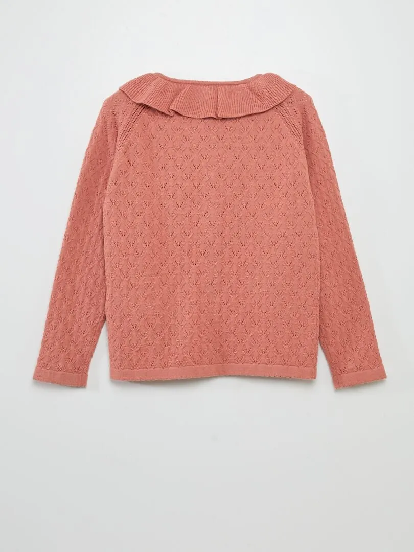 CHAQUETA DE PUNTO DE FANTASíA  ROSA