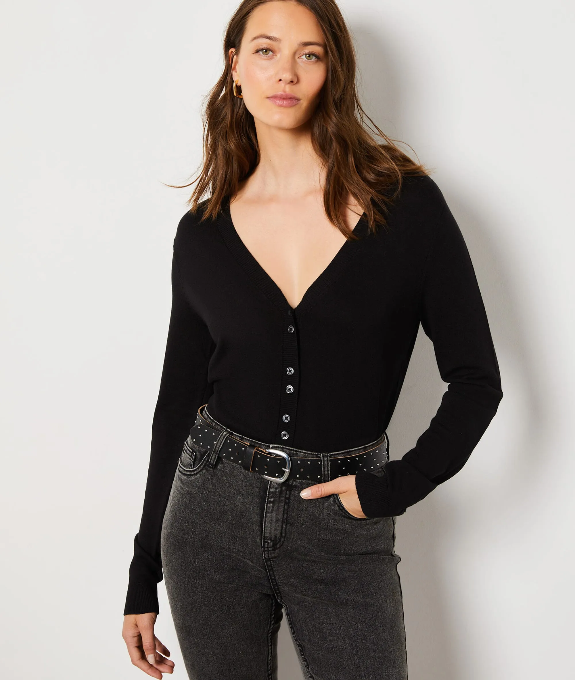 CHAQUETA ESCOTE EN V CRISS NOIR  ETAM