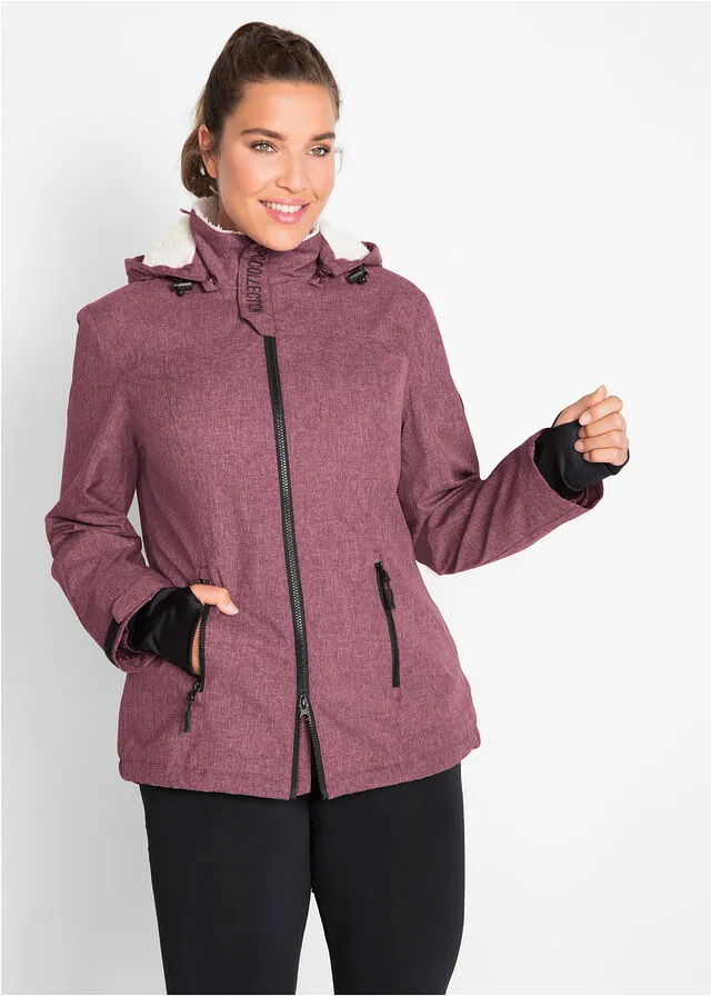 Chaqueta funcional con forro polar Burdeos jaspeado