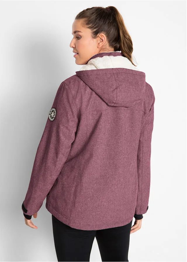 Chaqueta funcional con forro polar Burdeos jaspeado