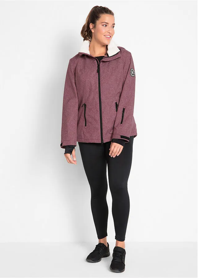 Chaqueta funcional con forro polar Burdeos jaspeado