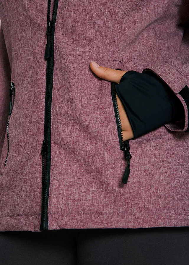Chaqueta funcional con forro polar Burdeos jaspeado