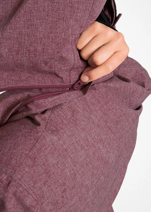 Chaqueta funcional con forro polar Burdeos jaspeado