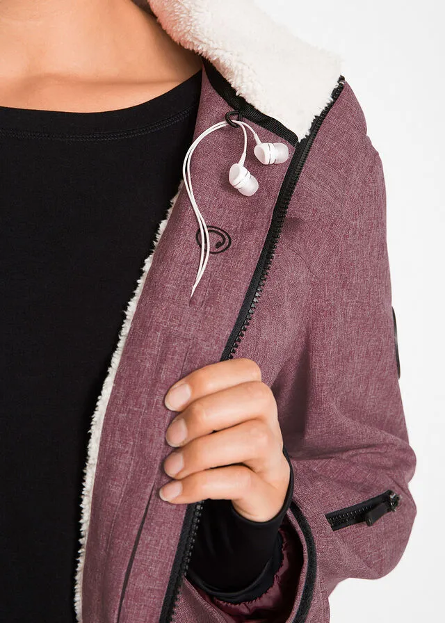 Chaqueta funcional con forro polar Burdeos jaspeado