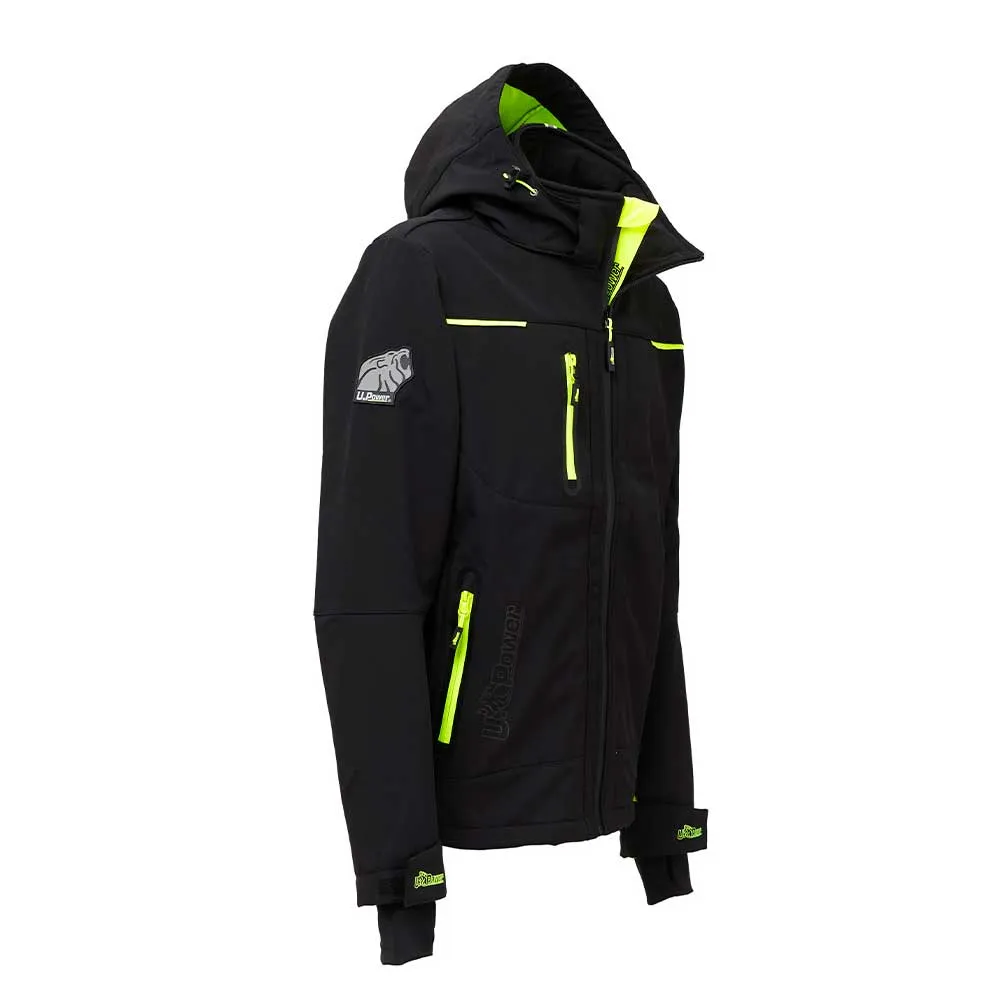 Chaqueta Soft Shell Space negro y lima