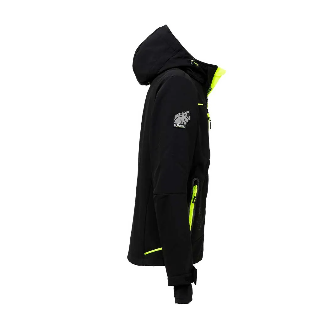 Chaqueta Soft Shell Space negro y lima