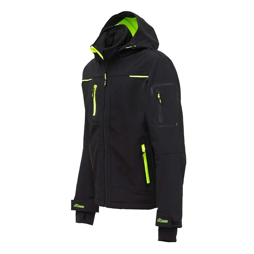 Chaqueta Soft Shell Space negro y lima