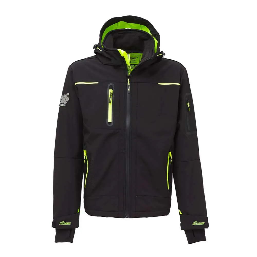 Chaqueta Soft Shell Space negro y lima