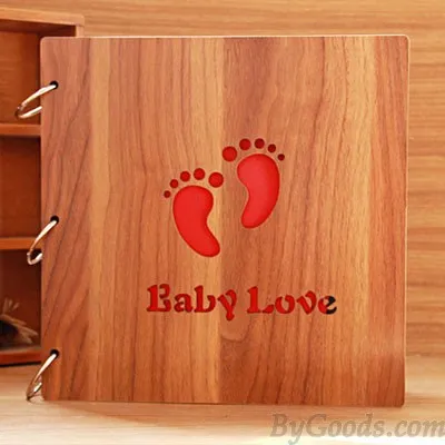 Christmas Present 12 inch Wood Manually Paste Photo Album
