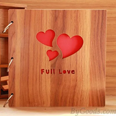 Christmas Present 12 inch Wood Manually Paste Photo Album