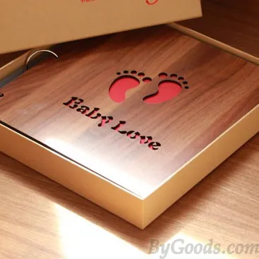 Christmas Present 12 inch Wood Manually Paste Photo Album