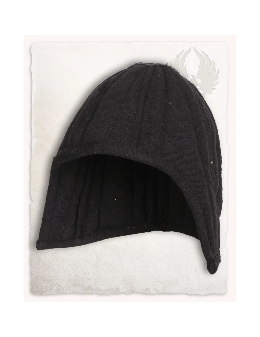 COFIA MEDIEVAL ACOLCHADA PROTECTORA ARTHUR  NEGRA