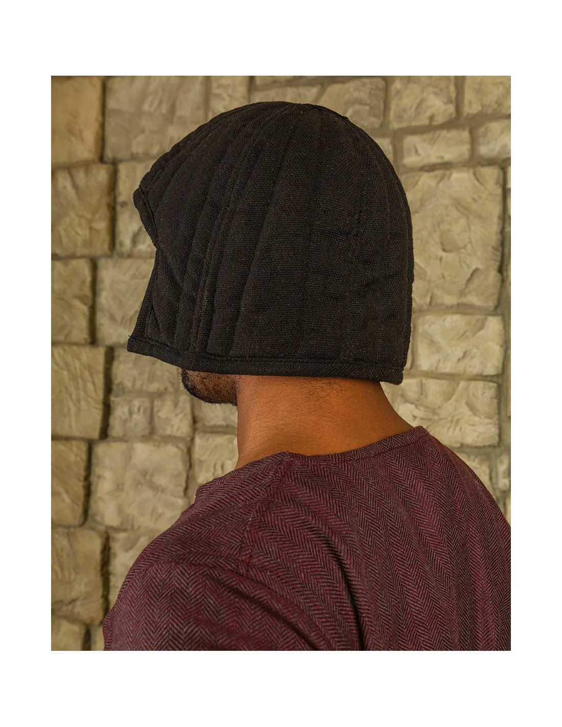 COFIA MEDIEVAL ACOLCHADA PROTECTORA ARTHUR  NEGRA
