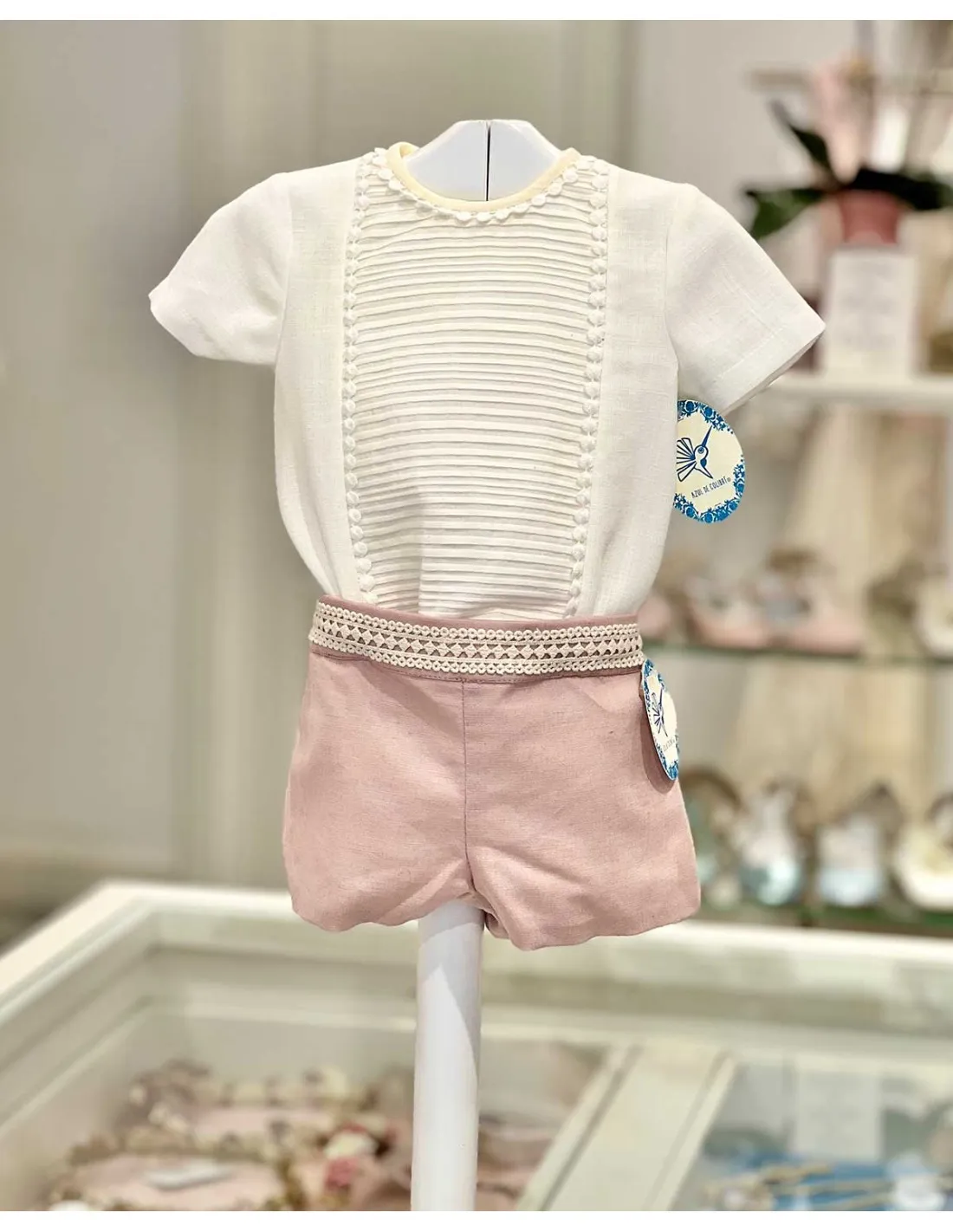Conjunto Ceremonia Bebé Niño Rosa Azul de Colibrí