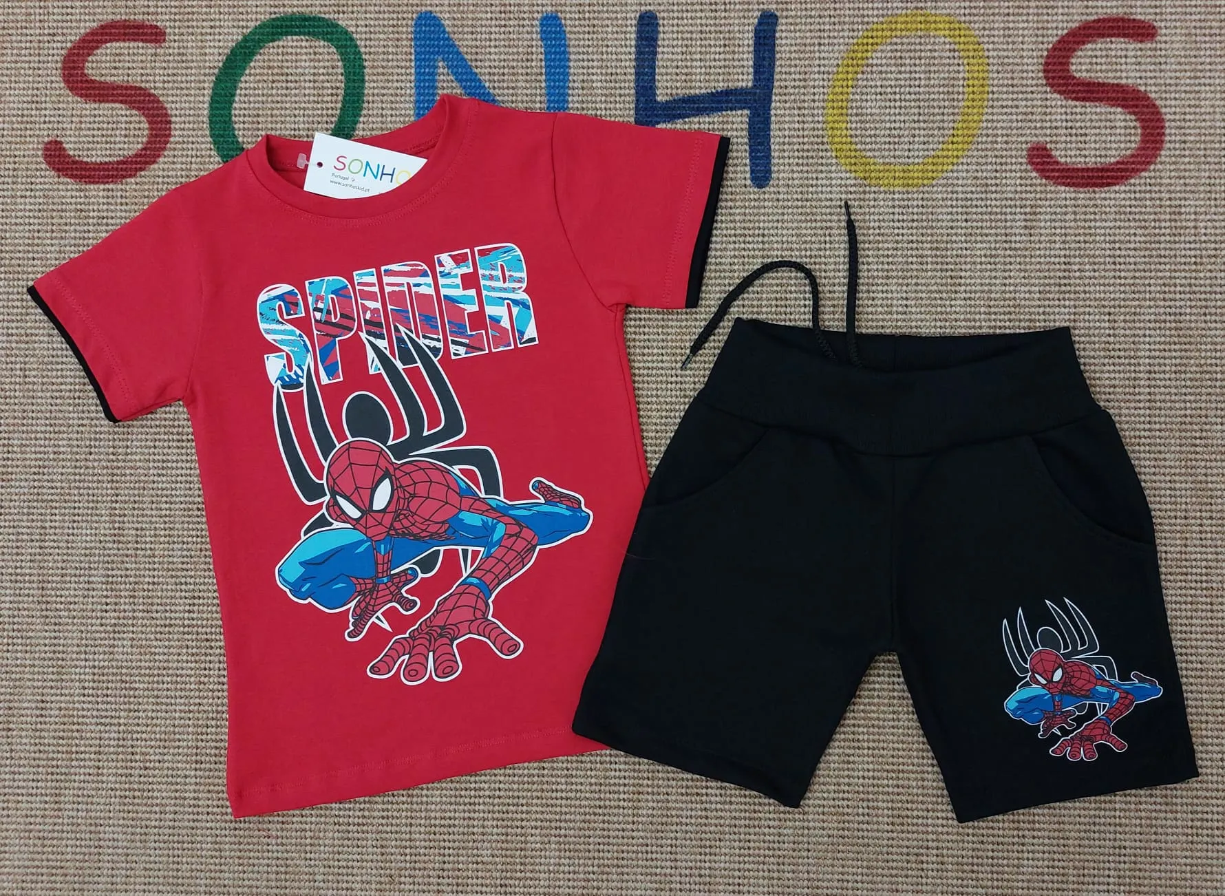 Conjunto Corto Algodón Spiderman Niño