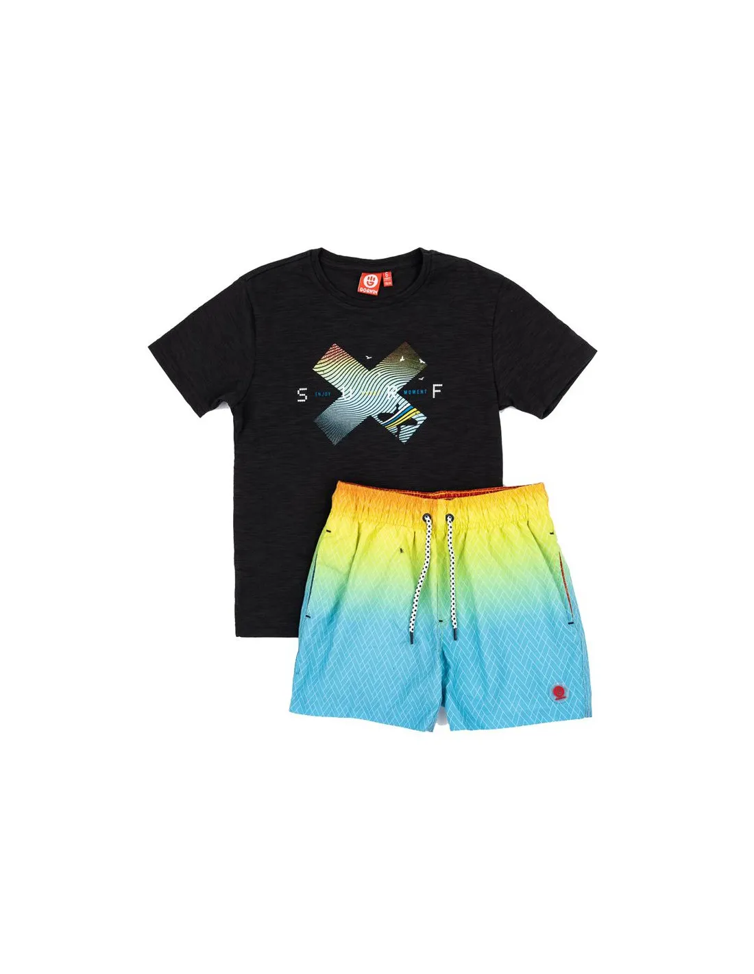 Conjunto Go & Win Baño Goamo Niño Pirate Negro