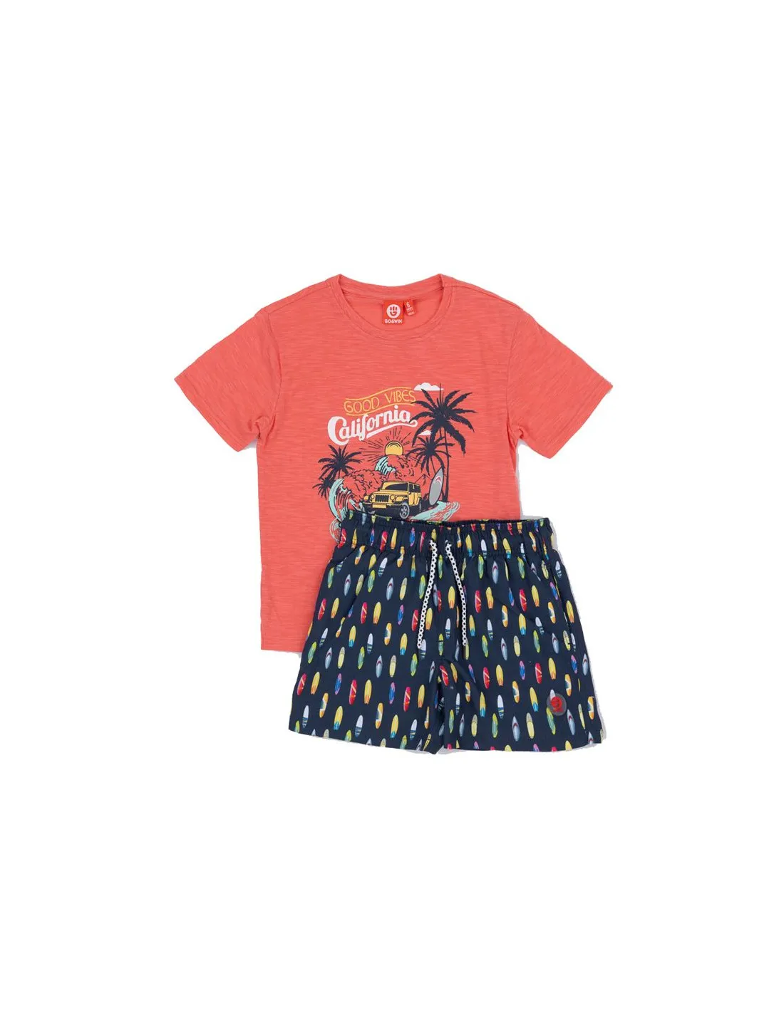 Conjunto Go & Win Baño Yton Niño Coral/Azul
